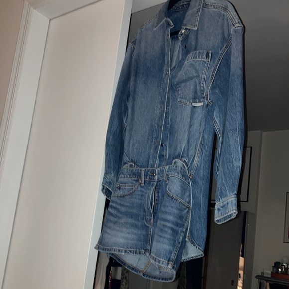 NWT t. By Alexander Wang Pre Styled Denim Shirt Dress - Picture 6 of 10